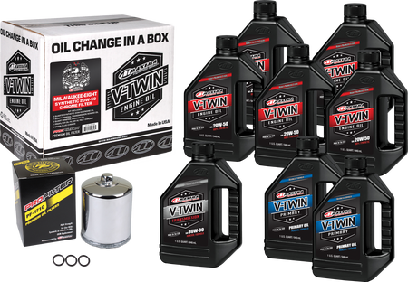 V Twin Syn Oil Change Kit M8 Chrome Filer