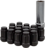 12mmx1.50 Lock Style Lug Nuts Black W/Key 16/Pk