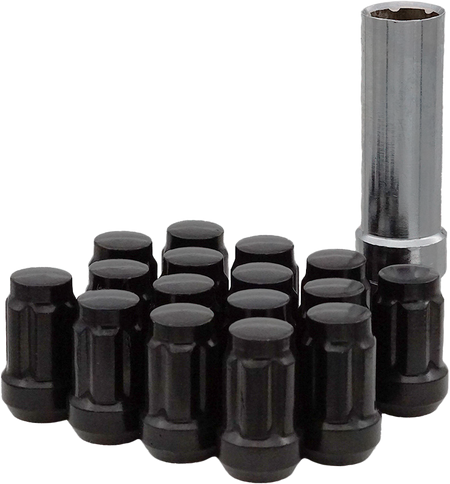 12mmx1.50 Lock Style Lug Nuts Black W/Key 16/Pk