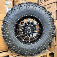 Frontline 762 Gloss Dark Tint 4/110 mounted on Interco Reptile tires Set of 4