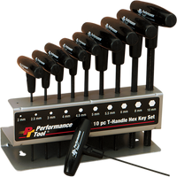 PERFORMANCE TOOL T-Handle Hex Set - 10-Pieces W80275