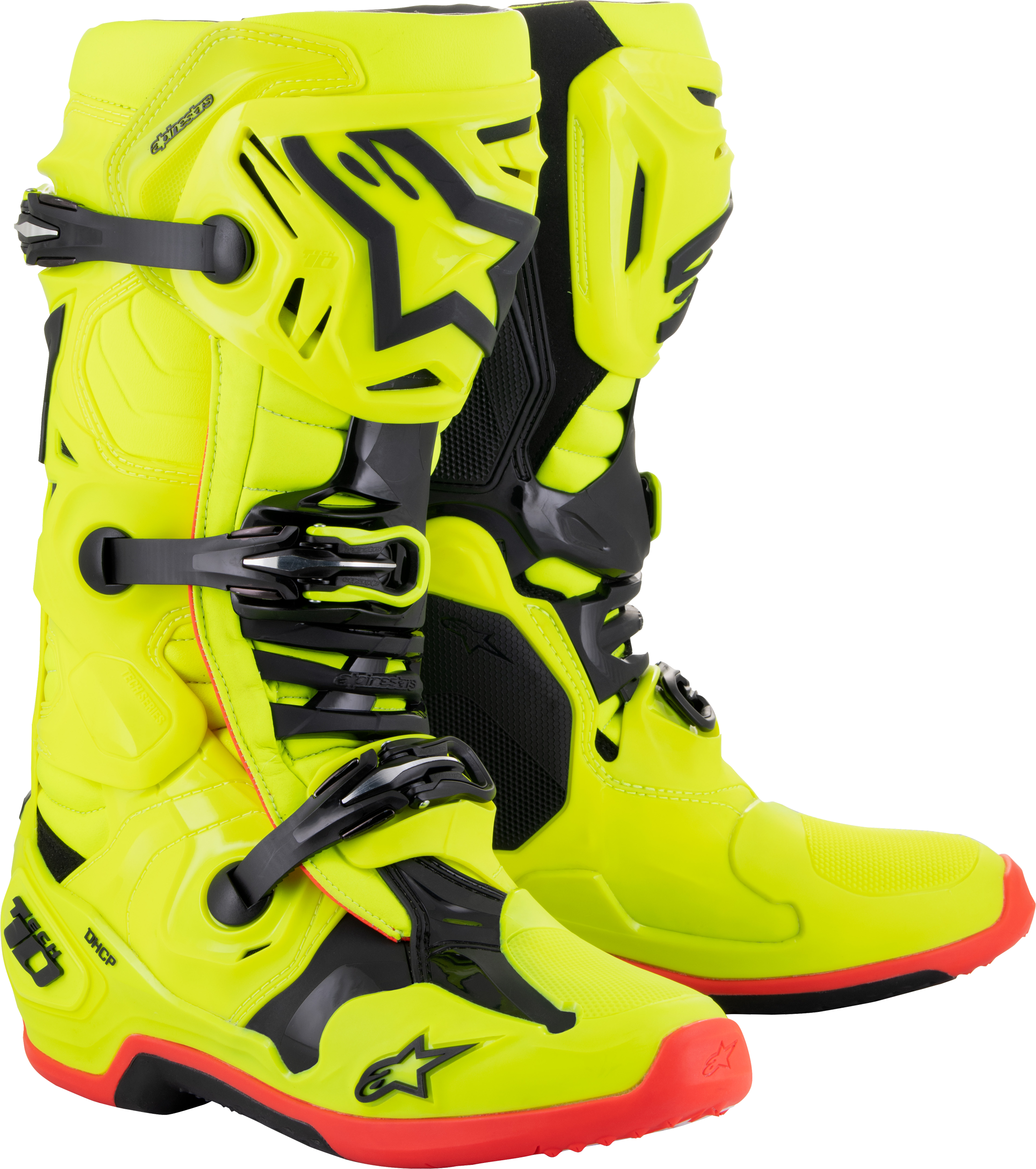 Tech 10 Boots Ylw Fluo/Blk/Red Fluo Sz 9