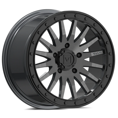 Valor V06 Beadlock Wheels + Maxxis Roxxzilla Tires (Mounted Kit) – 15x8 | Fits UTVs with 5/4.5 Bolt Pattern