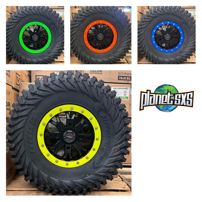 System 3 Sb4 beadlocks matte blk with colored rings on Obor Roc Scraper