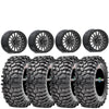 Valor V06 Beadlock Wheels + Maxxis Roxxzilla Tires (Mounted Kit) – 15x8 | Fits UTVs with 5/4.5 Bolt Pattern