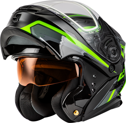 Md 01s Transistor Snow Helmet Black/Grey/Green 2x