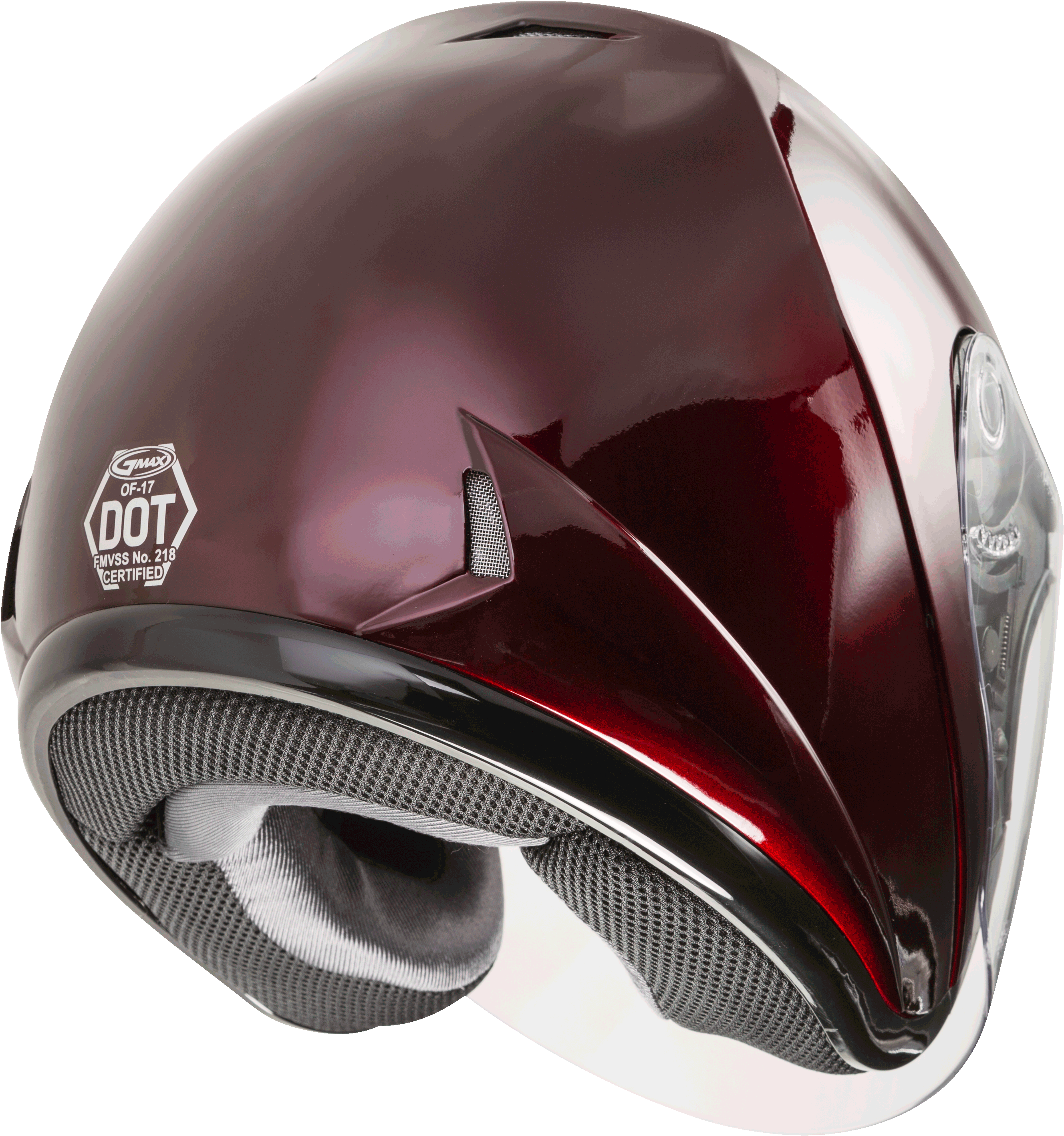 Of 17 Open Face Helmet Wine Red Md