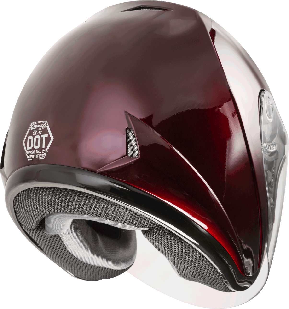 Of 17 Open Face Helmet Wine Red Lg