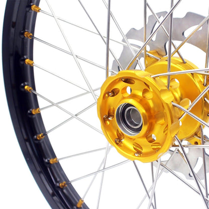 KKE 21 & 19 MX Rims for Suzuki RMZ250 2007-2025 RMZ450 2005-2025 Gold Nipple