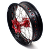KKE 17 Inch OEM Size Supermoto Wheels for Honda XR650L 1993-2024 Red Nipple