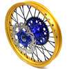 KKE 21"&19" Mx Dirtbike Cast Wheels For YAMAHA YZ125 YZ250 1999-2016 YZ250F YZ450F 2003-2015 Gold Rim Black Spokes With Disc