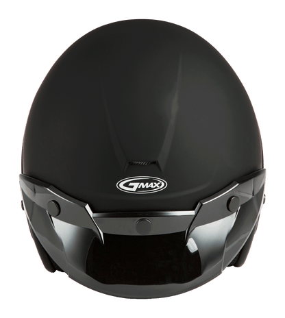 Of 2 Open Face Helmet Matte Black Lg