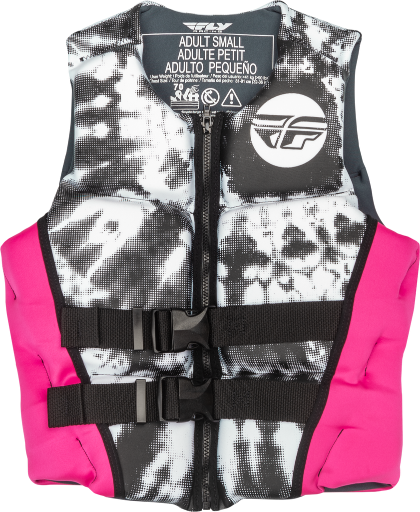 Wmn's Neoprene Flotation Vest Neon Pink/White/Black Sm