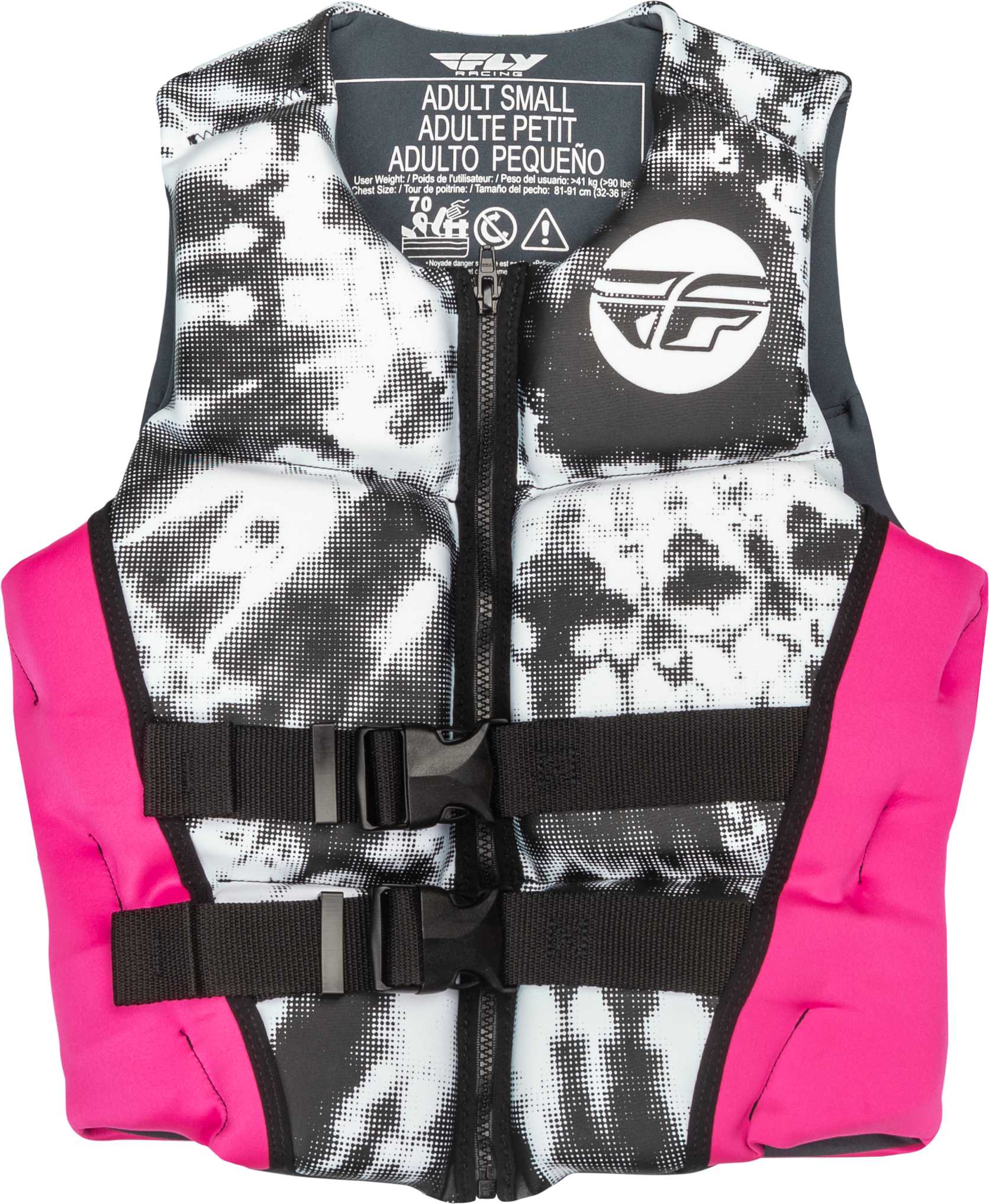 Wmn's Neoprene Flotation Vest Neon Pink/White/Black Xs