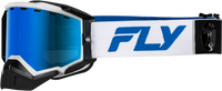 Zone Elite Snw Goggle Wht/Blue W/Drk Blu Mir/Plrzd Smoke Lens