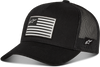 Flag Flat Trucker Hat Black/Black