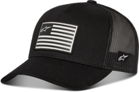 Flag Flat Trucker Hat Black/Black