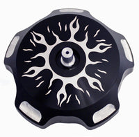 Billet Gas Cap (Black Flames)