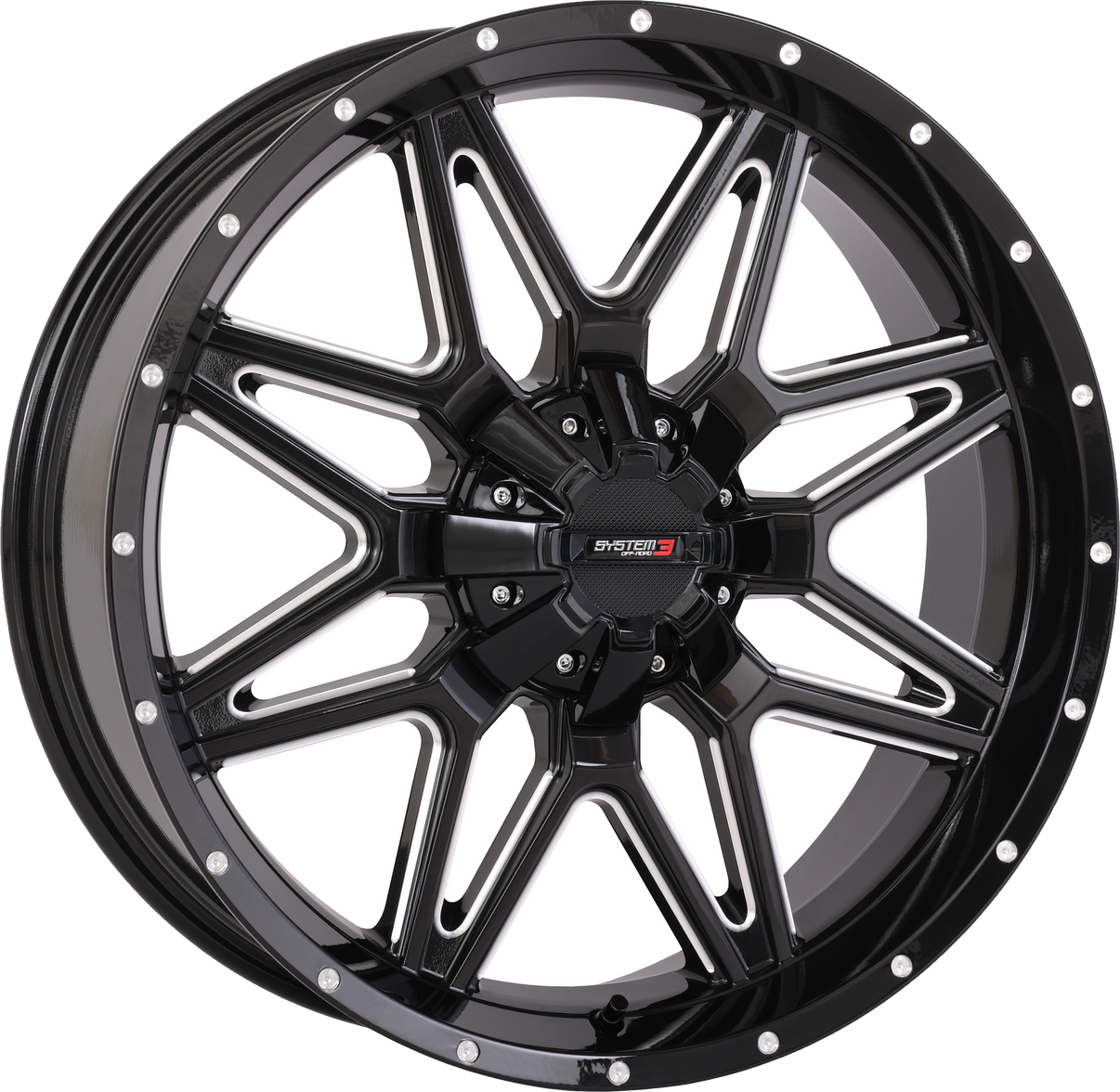 St7 Wheel 20x7 4+3 (+10mm) 4/137 & 4/156 Gloss Blk Milled