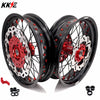 KKE 17inch Supermoto Wheels fit HONDA CRF250R 04-13 CRF450R 02-12 Black Spoke