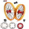 KKE 21 & 19 Cast Red Hubs Billet Gold Rims for Honda XR650R 2000-2008 Red&Gold