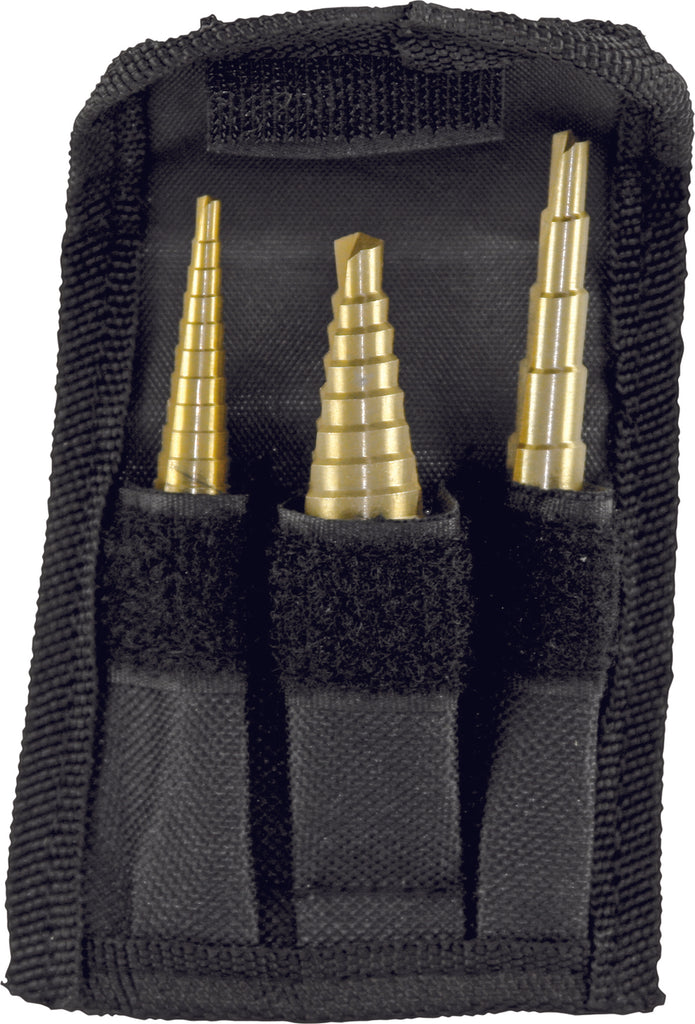 PERFORMANCE TOOL W9003 3 Pc Step Drill Set - Versatile and Durable