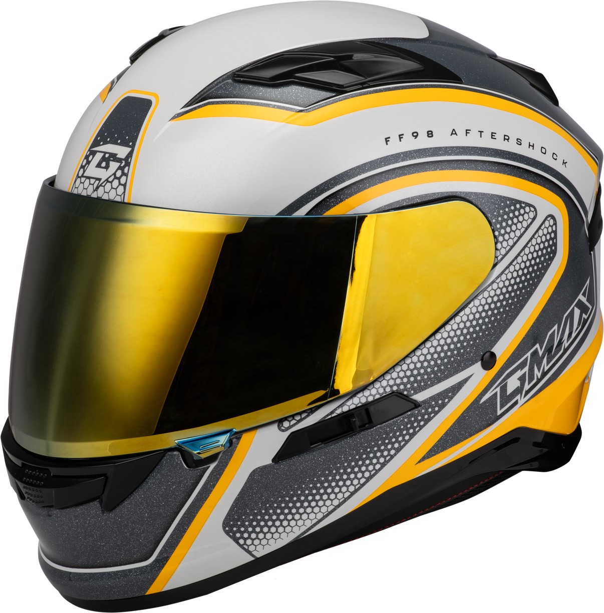 Ff 98 Aftershock Helmet White/Metallic Silver Sm