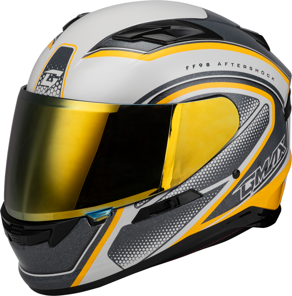Ff 98 Aftershock Helmet White/Metallic Silver Lg