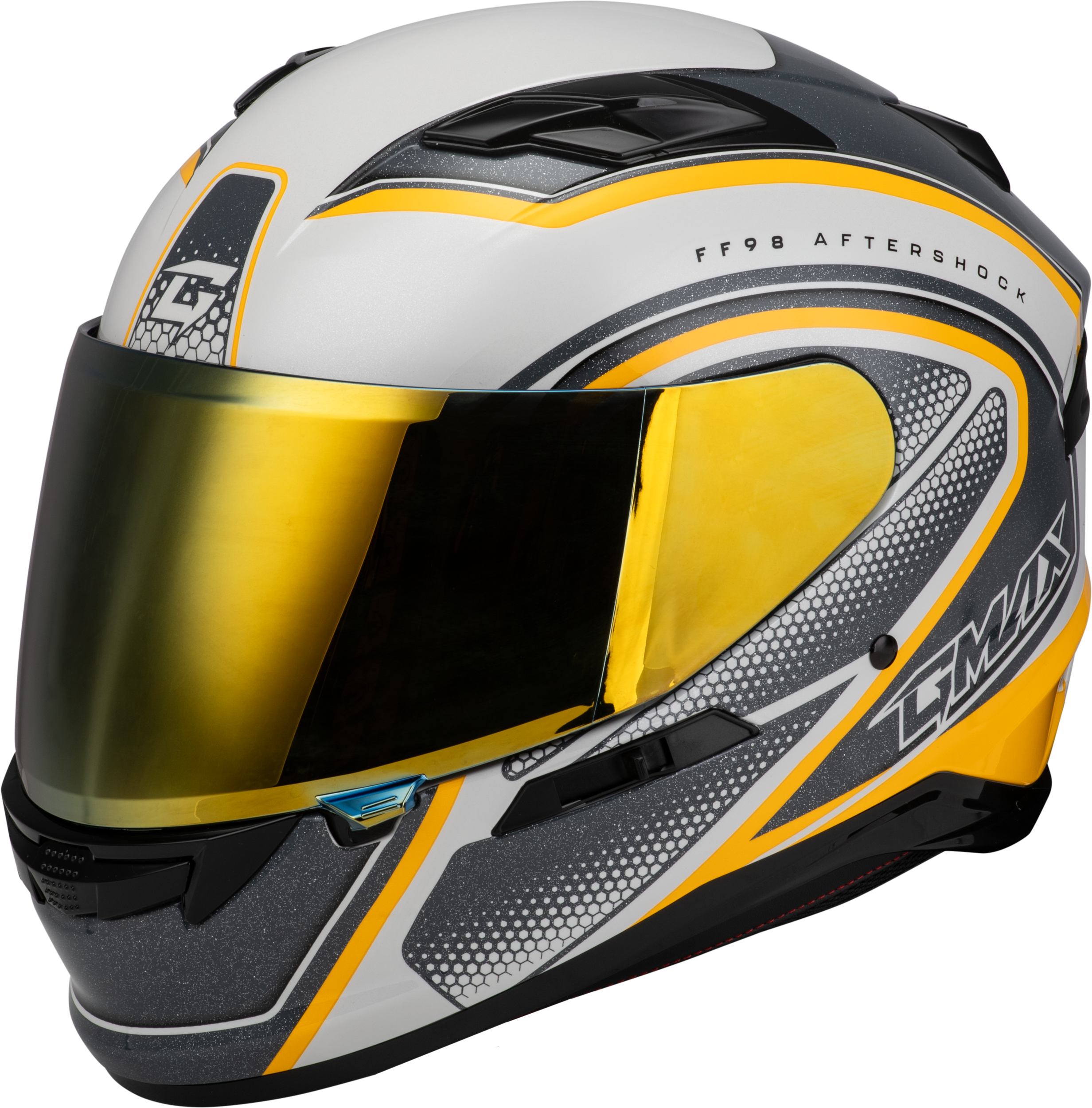 Ff 98 Aftershock Helmet White/Metallic Silver 3x