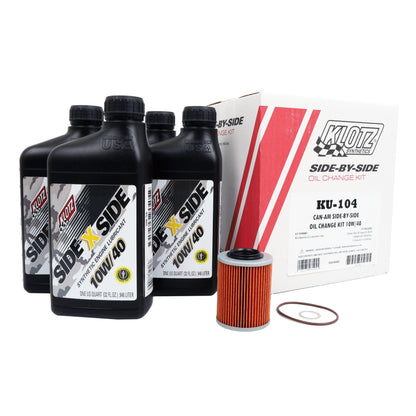 KLOTZ KU-104 Side X Side Oil Change Kit 10W40 with Oil Filter for Can Am