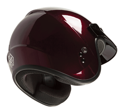 Of 2 Open Face Helmet Wine Red Lg