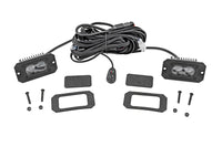Rough Country | 3x1.75 Inch Black Series | Yellow | LED Slim Aux | SAE Fog | Flush Mount | Pair | 70909