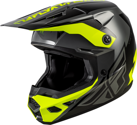 Kinetic Crest Helmet Grey/Black/Hi Vis Lg