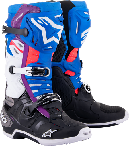 Tech 10 Supervented Boots Blk/Enamel Blu/Pur/Wht Sz 7