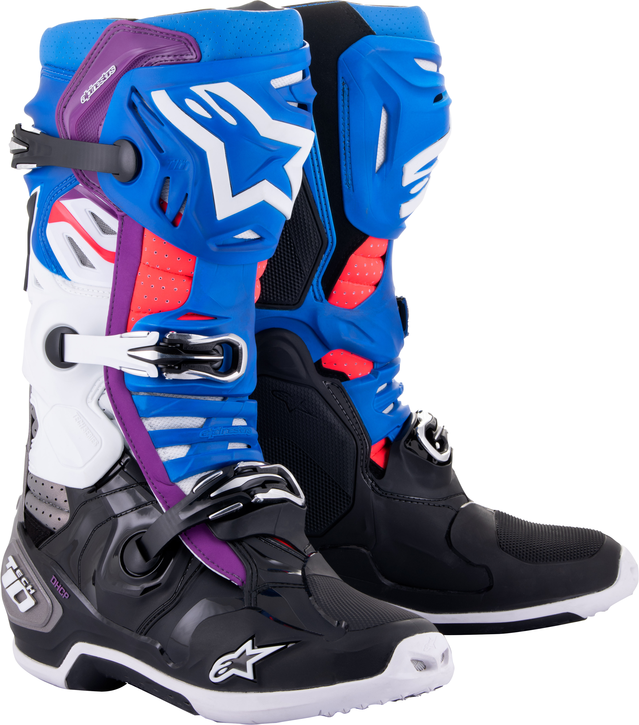 Tech 10 Supervented Boots Blk/Enamel Blu/Pur/Wht Sz 12