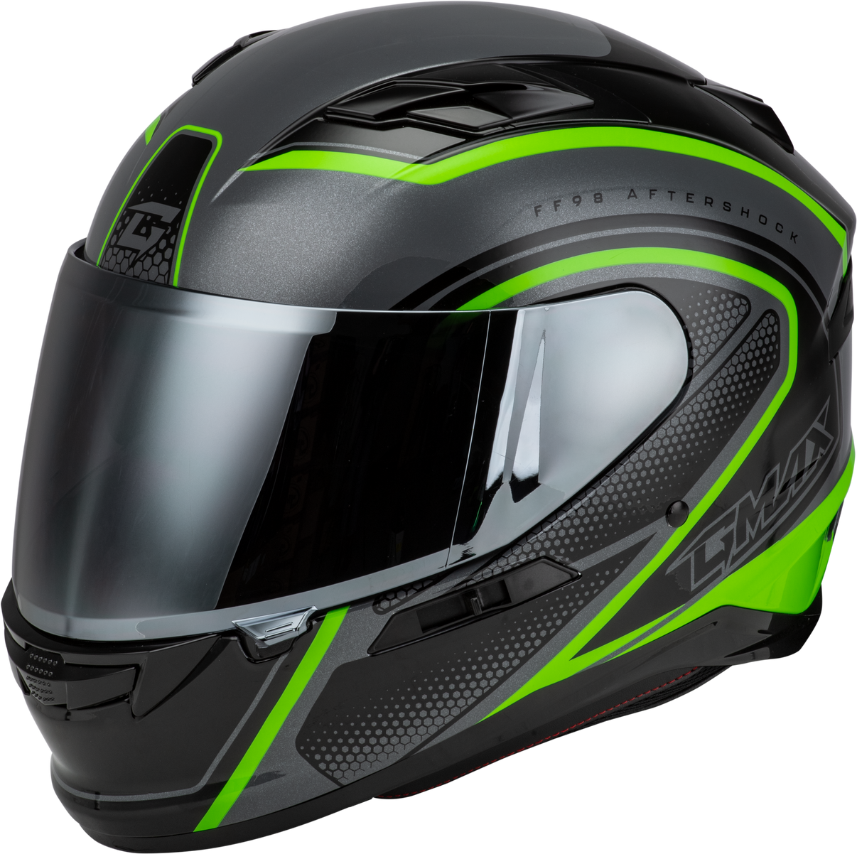 Ff 98 Aftershock Helmet Grey/Neon Green Xl