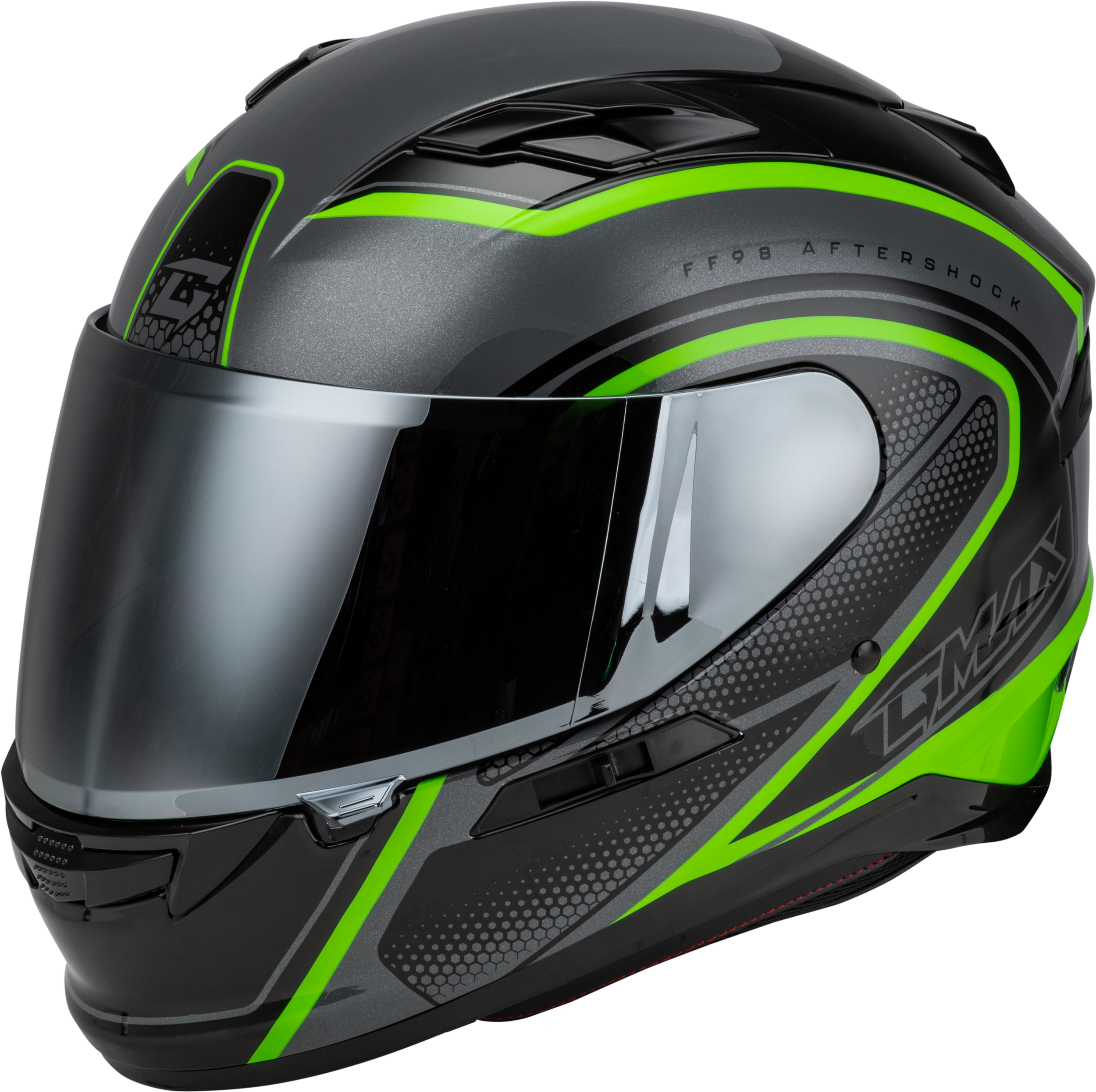 Ff 98 Aftershock Helmet Grey/Neon Green Xl