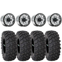 Raceline Ryno Beadlock Wheels + System 3 XTR370 Tires (Mounted Kit) – Machined | Fits UTVs with 4x137 Bolt Pattern