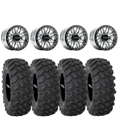 Raceline Ryno Beadlock Wheels + System 3 XTR370 Tires (Mounted Kit) – Machined | Fits UTVs with 4x137 Bolt Pattern