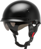 Hh 65 Half Helmet Full Dressed Black Lg