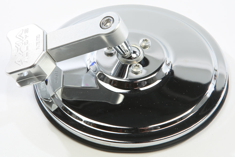 5" Round Flat Side Mirror Silver 1 Clamp Needed