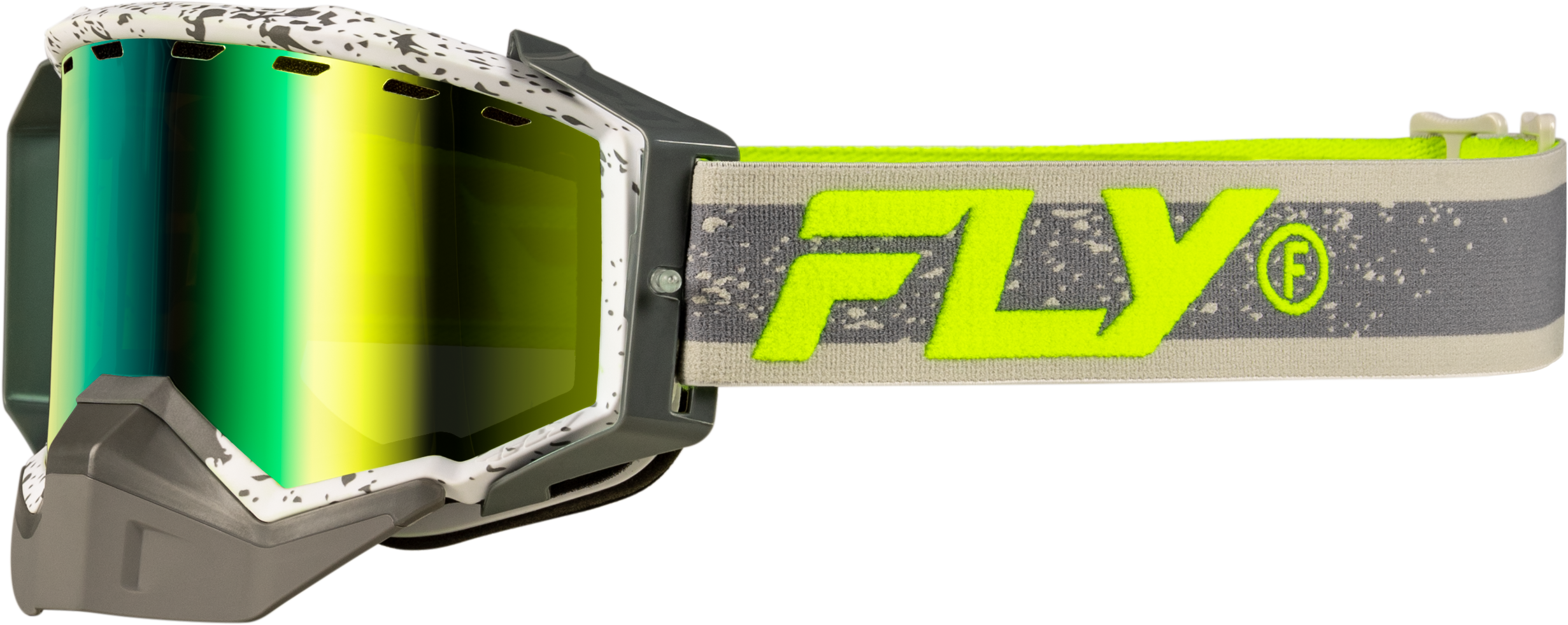 Zone Snow Goggle Gry/Hi Vis W/Green Mirror/Yellow Lens