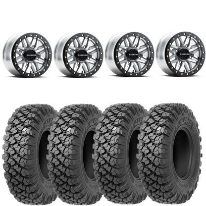 Raceline Ryno beadlock mounted on Valor Alpha tires Set of 4