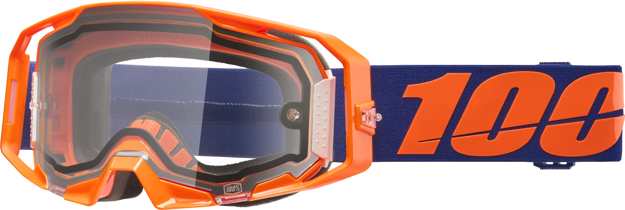 Armatic  Enduro Moto Goggle Neon Orange Clear
