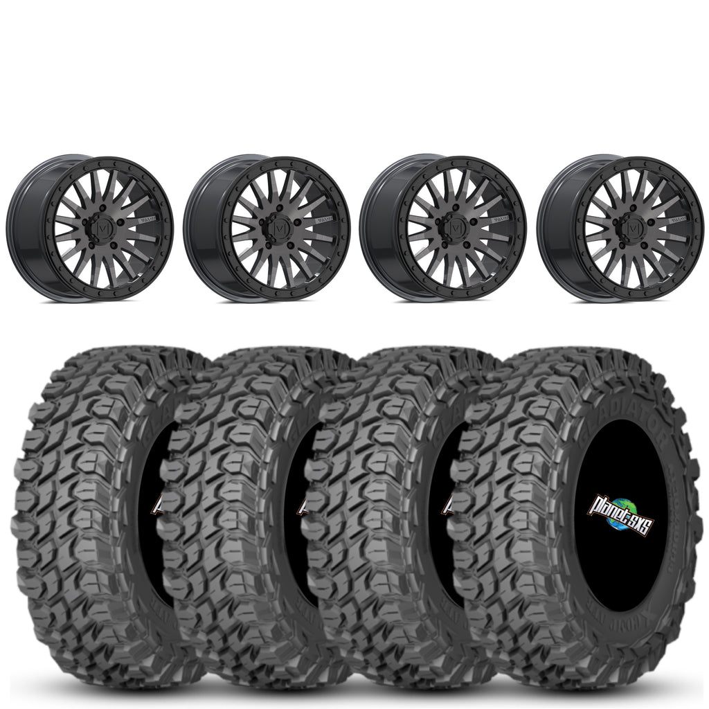 Valor V06 Beadlock 15x8 Brushed Gunmetal 6+2 on Gladiator X Comp 10 Ply 32x10-15