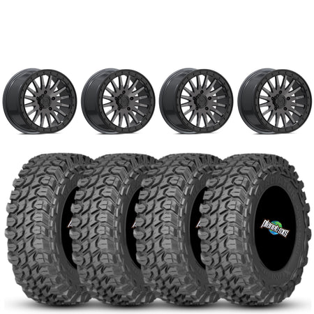 Valor V06 Beadlock 15x8 Brushed Gunmetal 6+2 on Gladiator X Comp 10 Ply 32x10-15