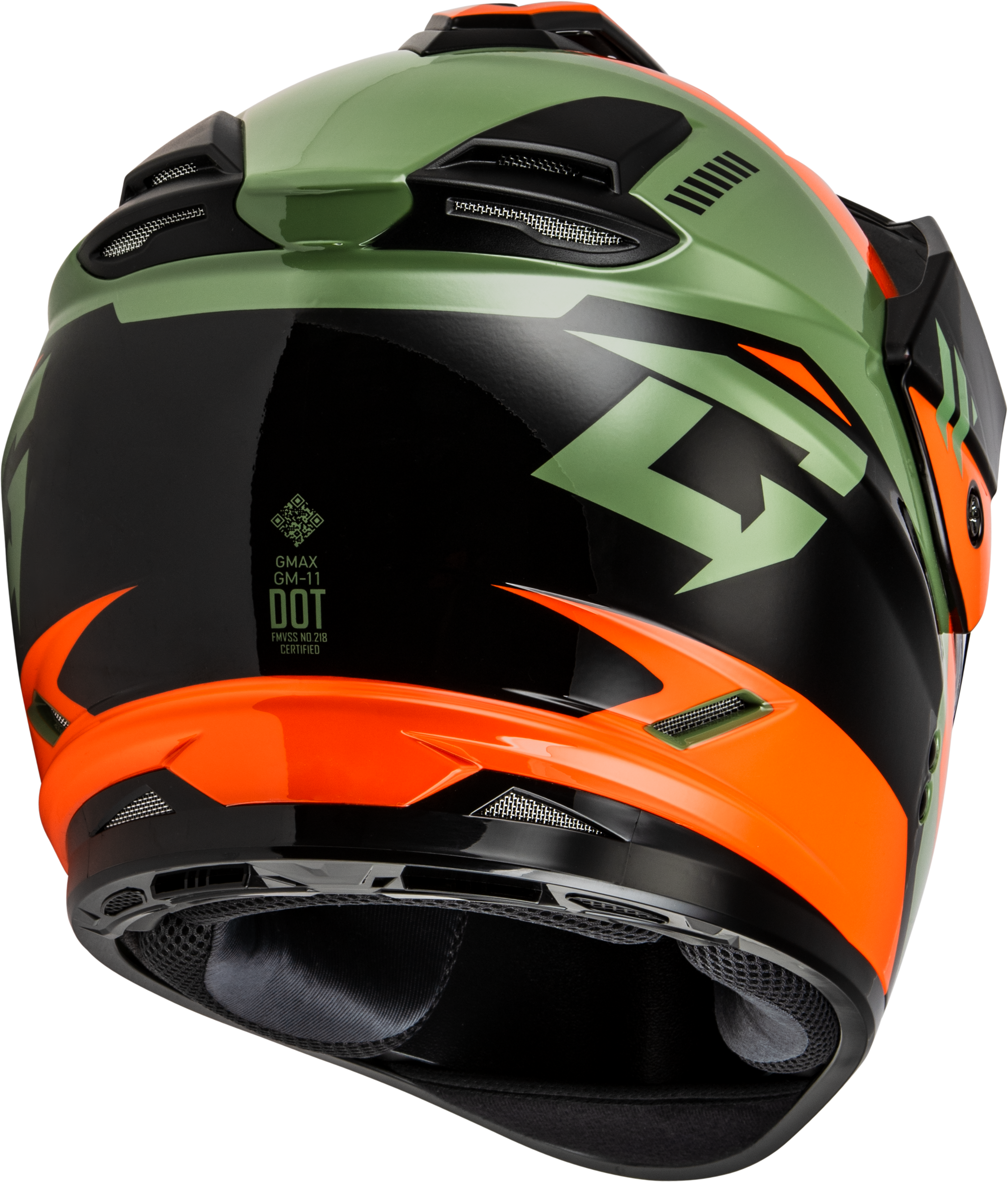 Gm 11 Ronin Helmet Orange/Green/Black Md