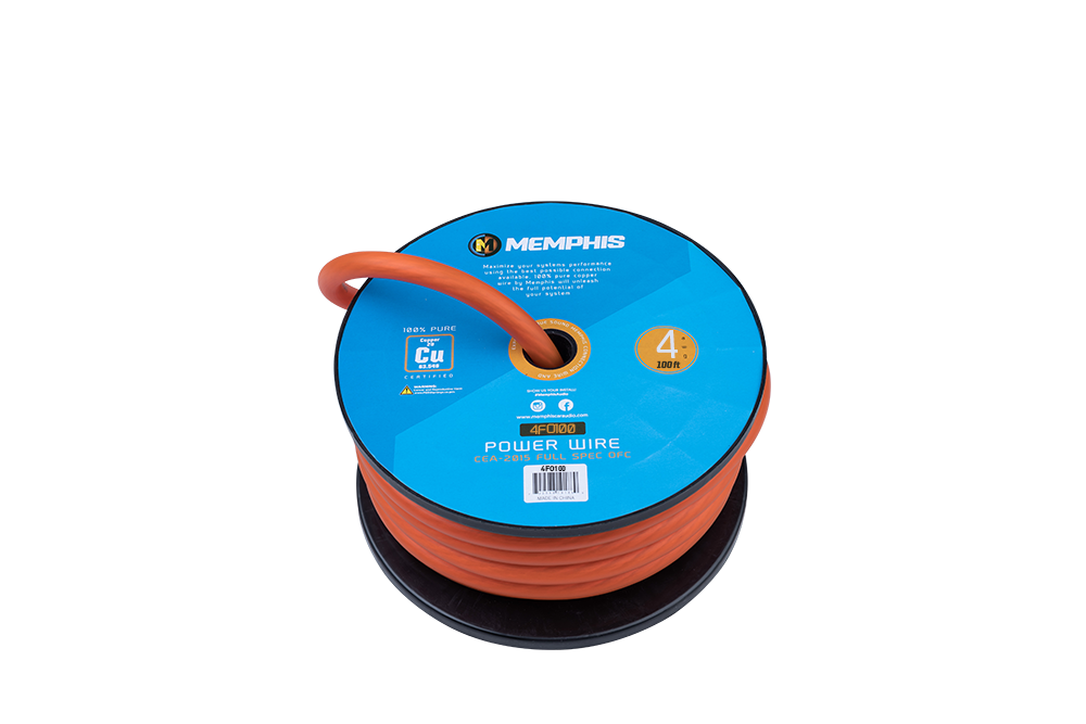 Memphis Audio | 4 Gauge Orange Wire 100 Ft. Spool