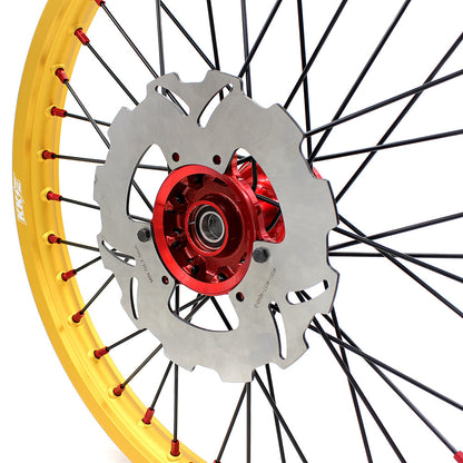 KKE 21 & 19 Cast Red Hubs Billet Gold Rims for Honda XR400R 96-04 XR600R 91-2000 Red&Gold