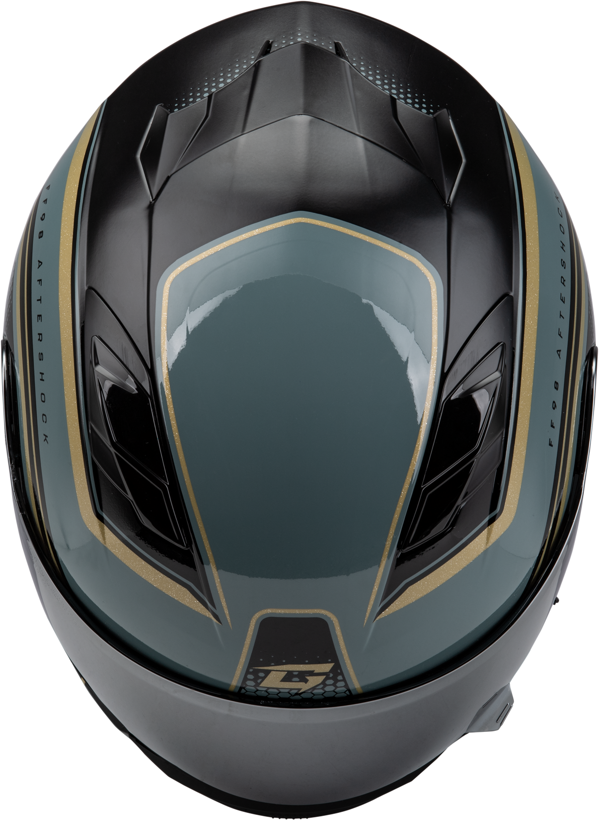 Ff 98 Aftershock Helmet Grey/Metallic Gold Lg